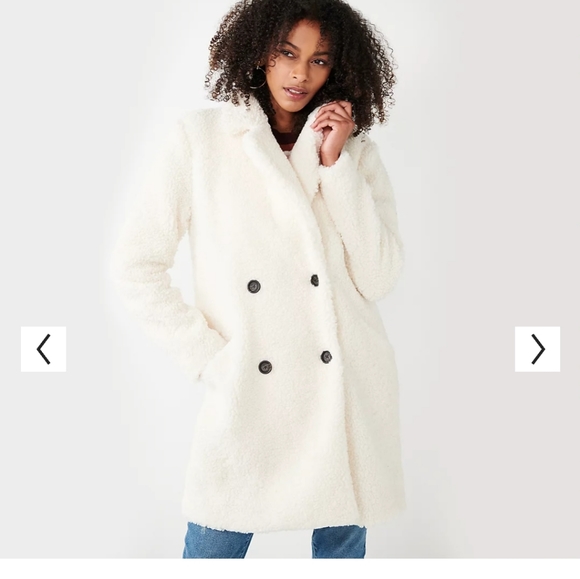 Nine West Double Breasted Teddy Coat 